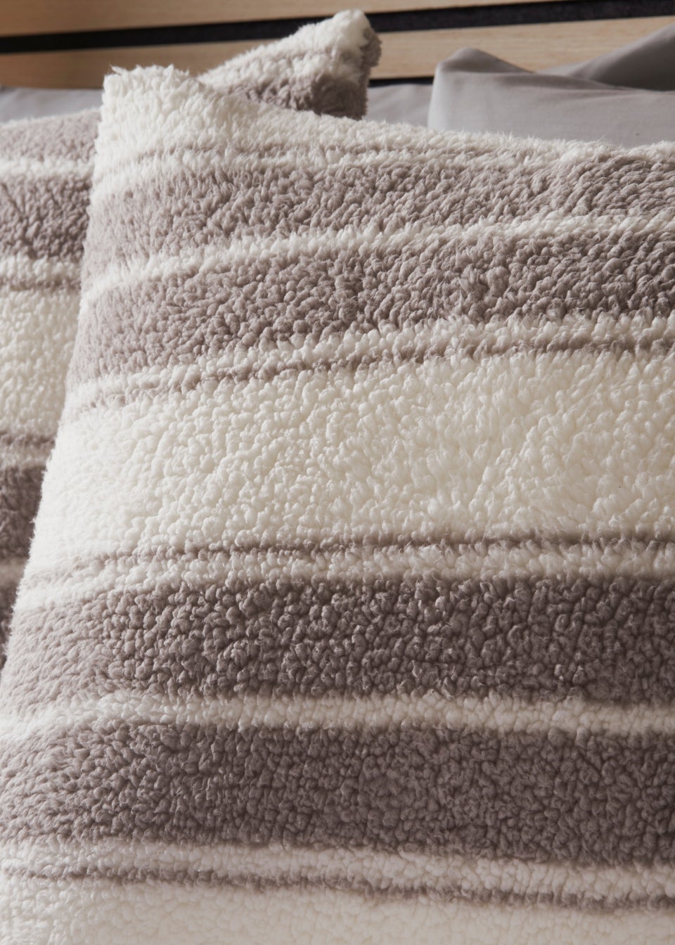 Brown Sherpa Stripe Duvet Set