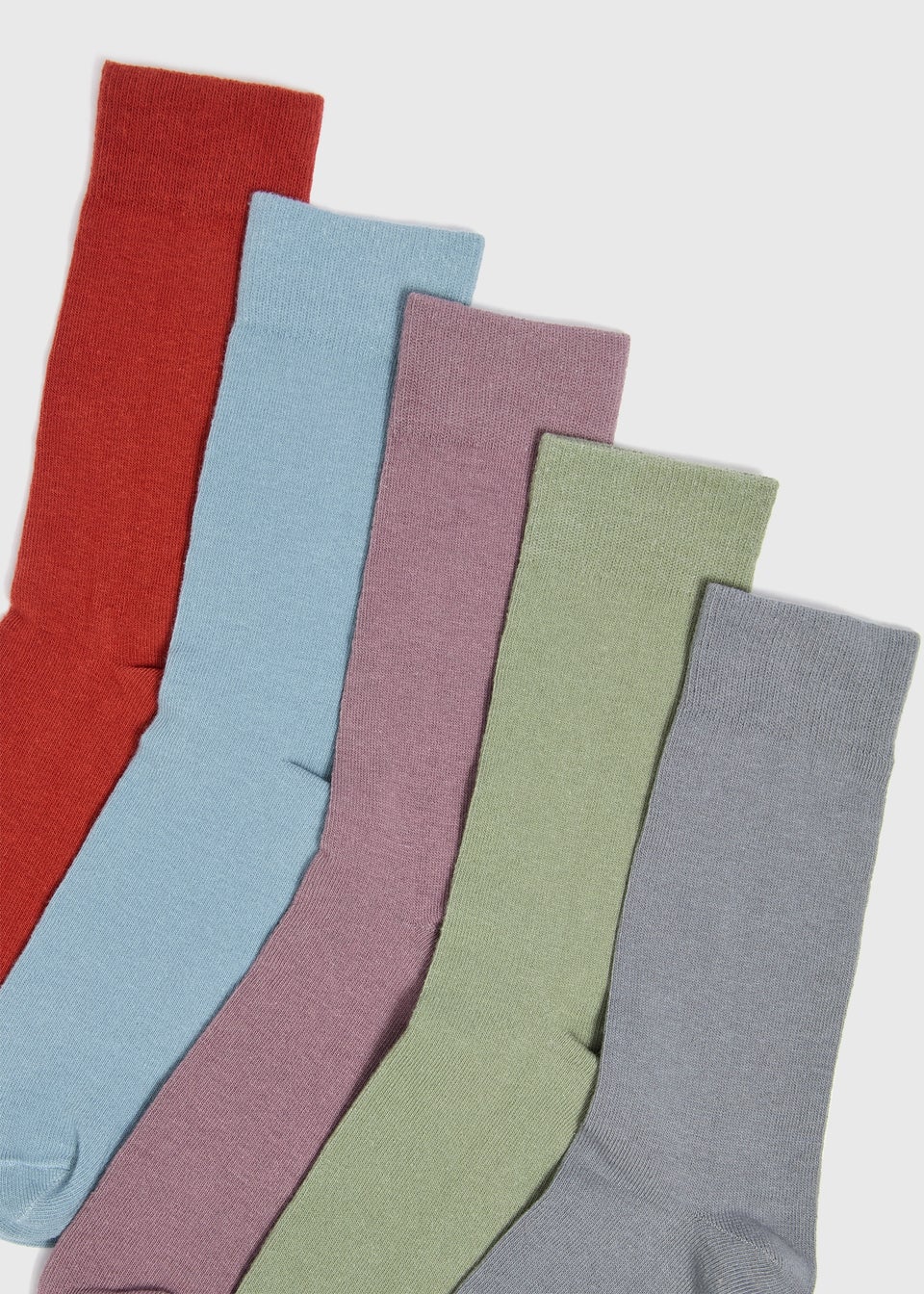 5 Pack Multicolour Plain Socks