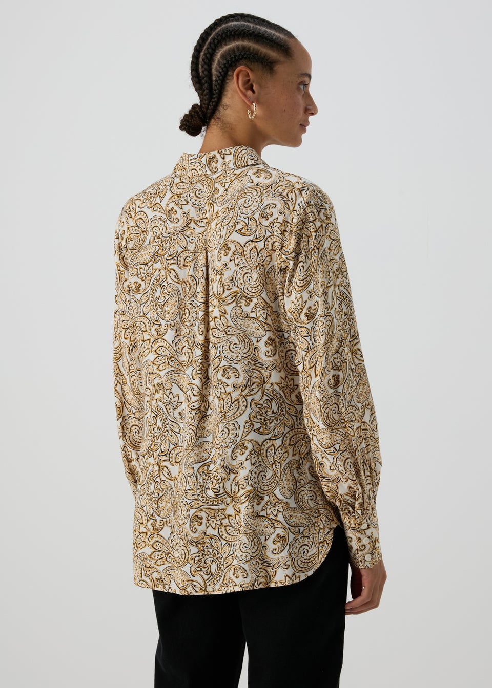 Cream Paisley Viscose Shirt
