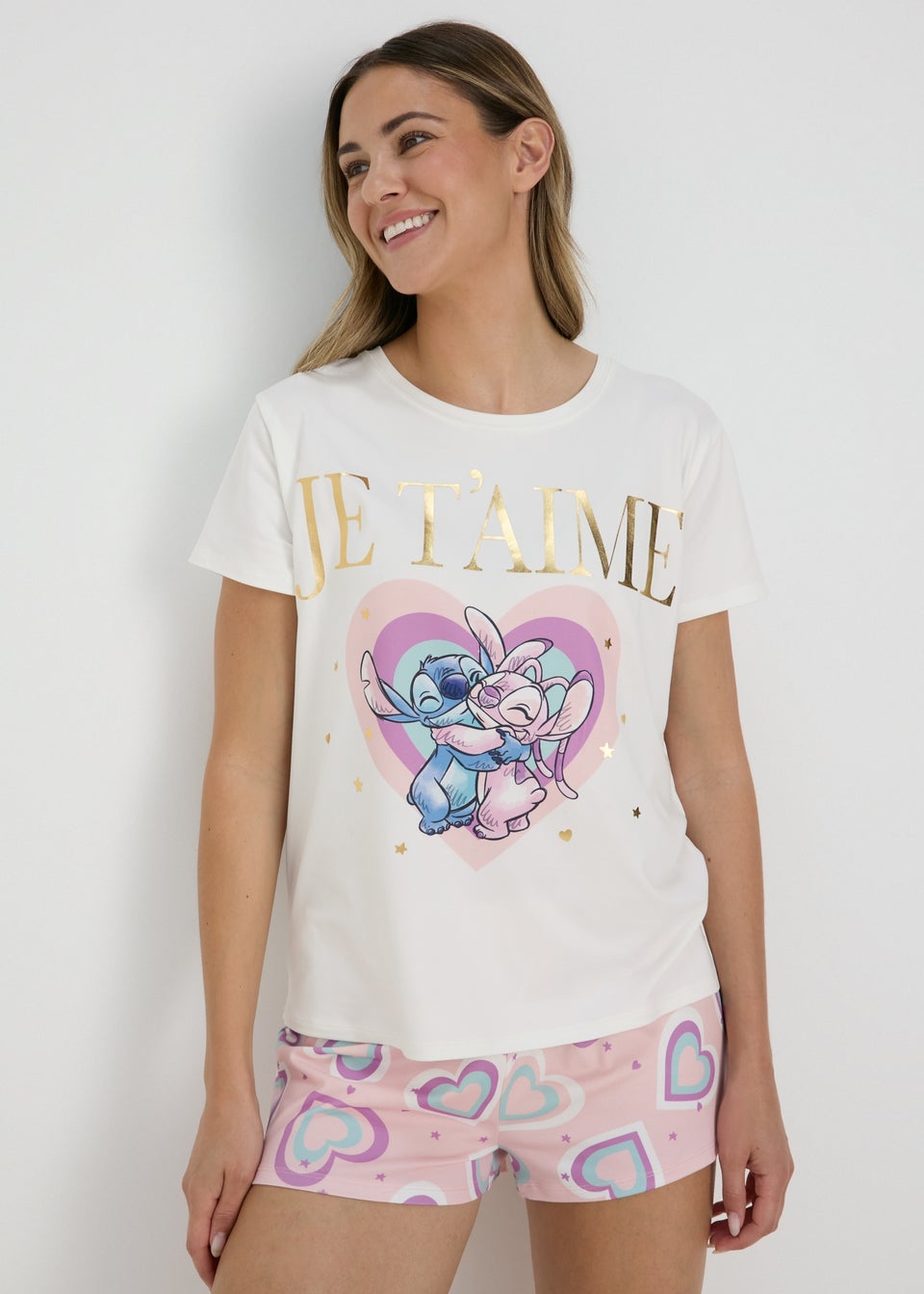 Disney Cream Stitch Pyjama Set