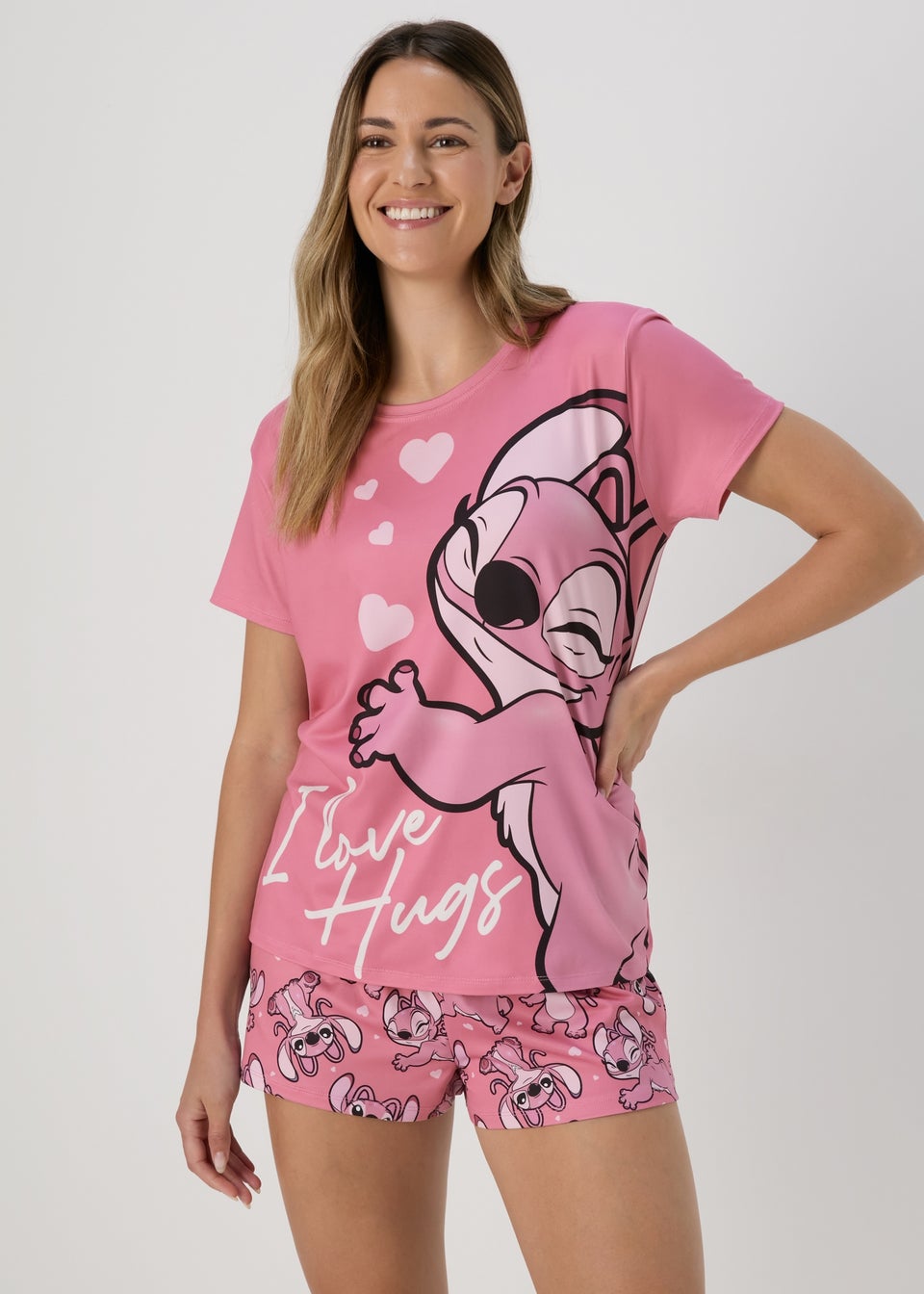 Disney Pink Angel Stitch Pyjama Set Matalan