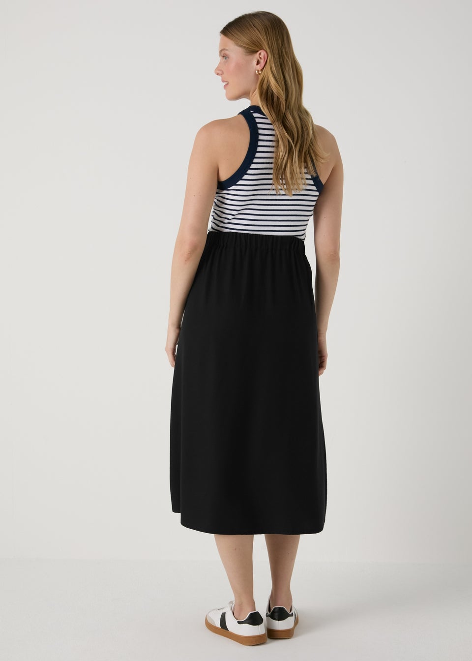 Black Buckle Tie Midi Wrap Skirt