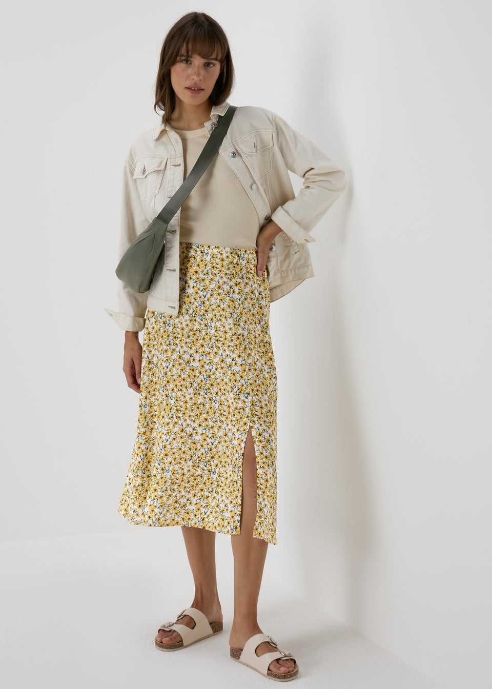 Mustard skirt matalan outlet