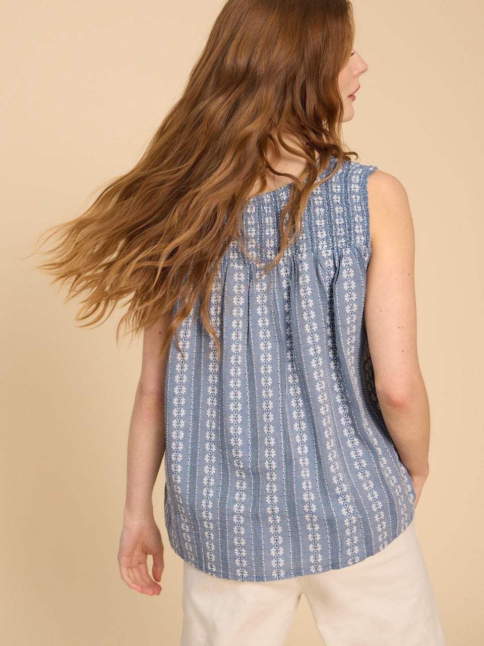 Rhiannon Ärmelose Bluse aus Bio-Baumwolle