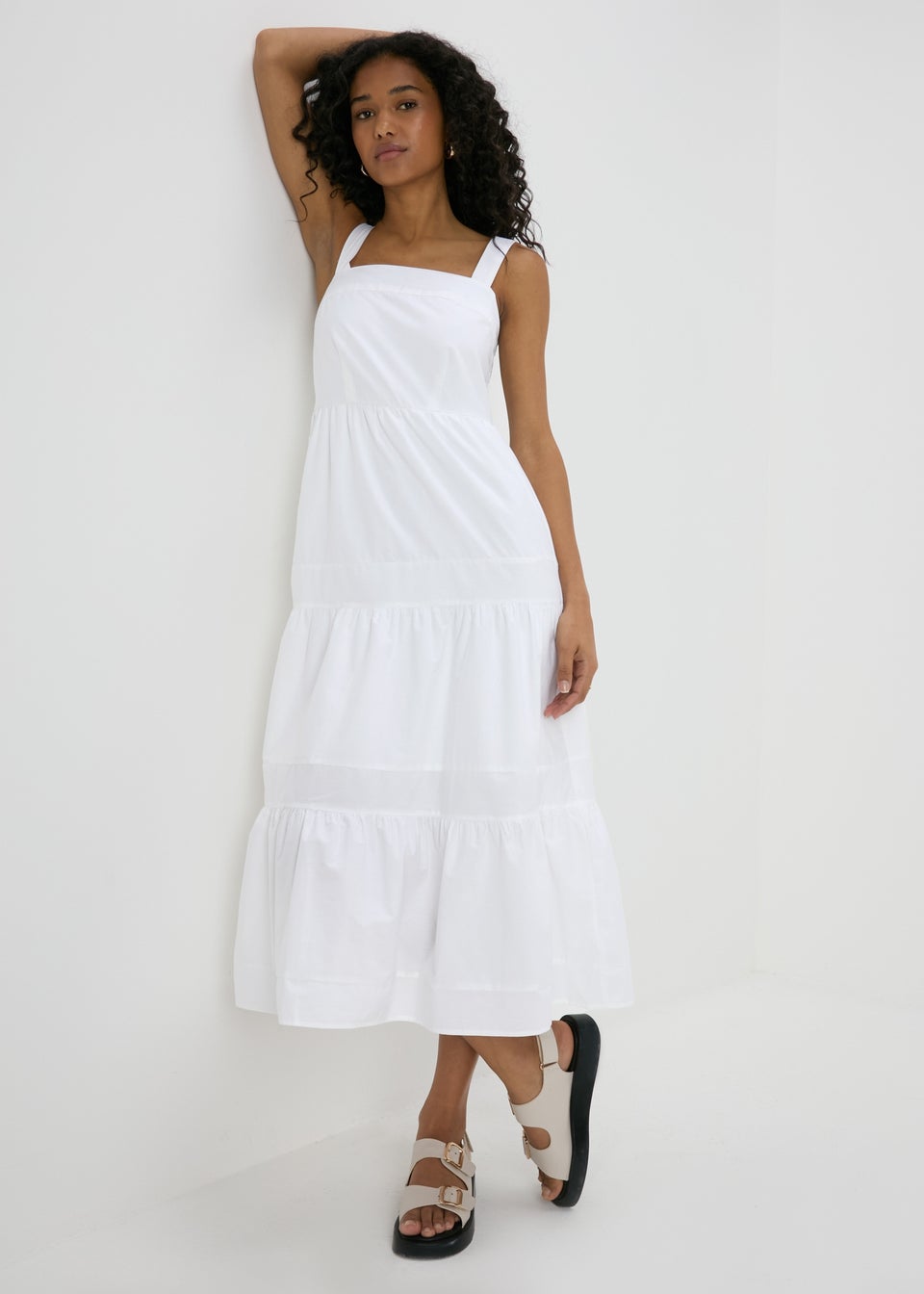 White Tiered Maxi Dress Matalan