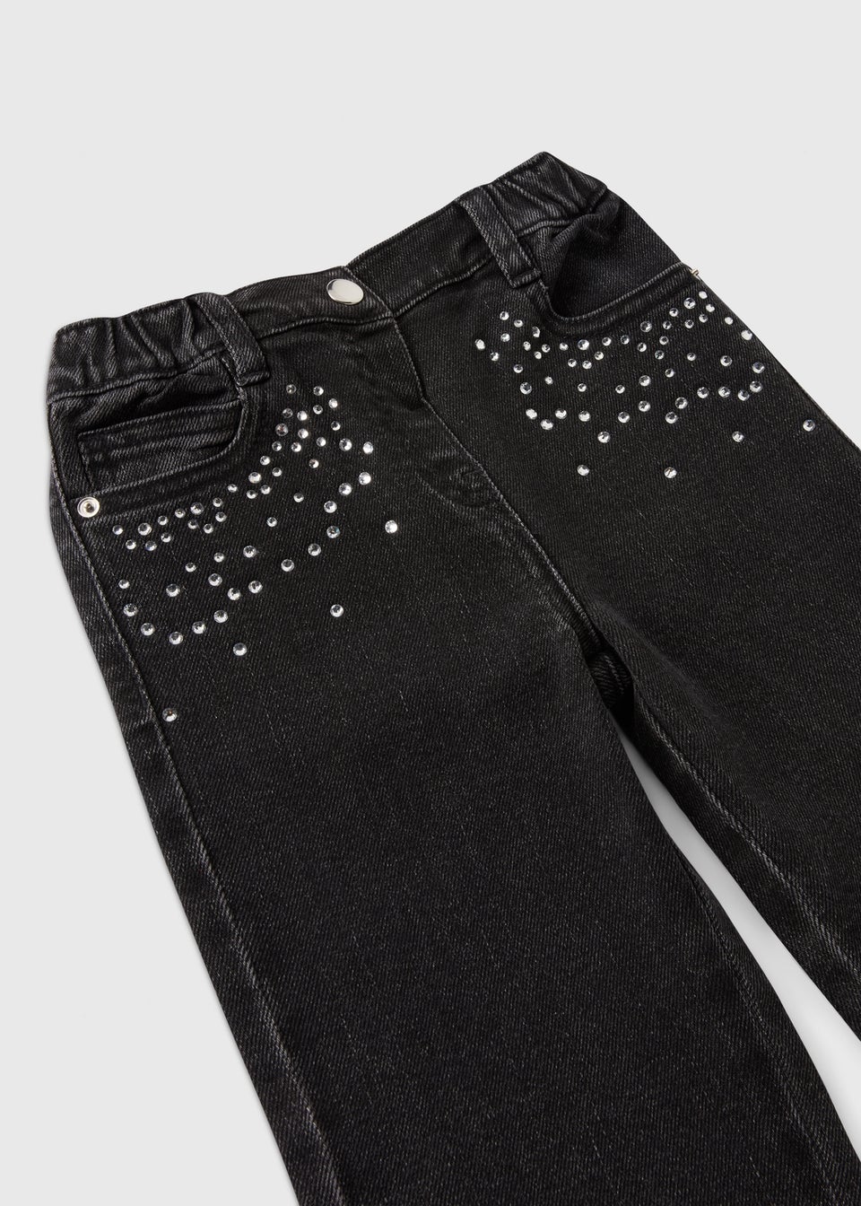 Girls Black Embellished Jeans 1 7yrs
