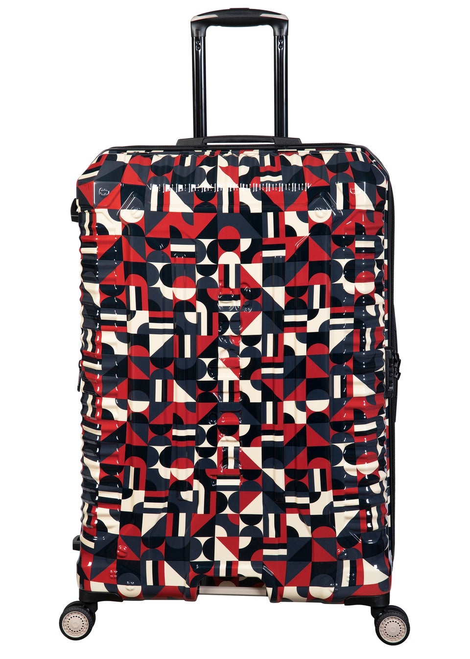 BritBag Annamite Skin Black/Red Geo Print Suitcase with TSA Lock