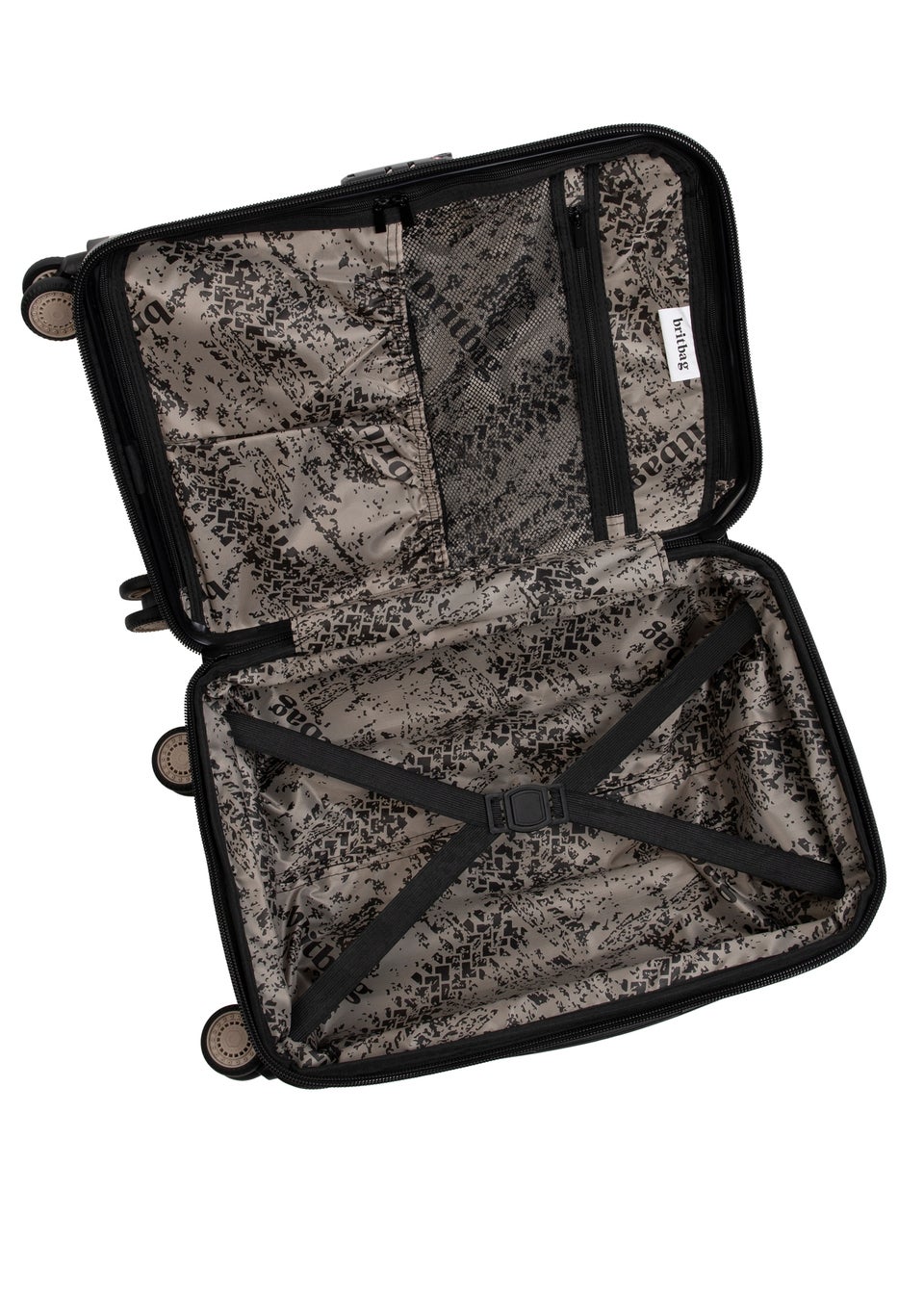 BritBag Annamite Skin Black/Red Geo Print Cabin Suitcase with TSA Lock