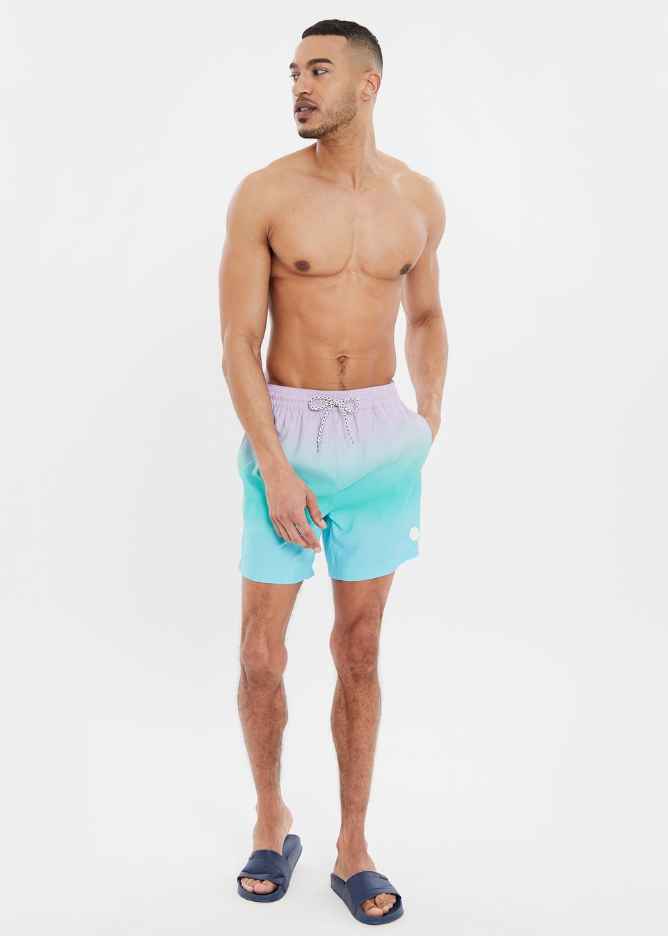 Threadbare Lavender Utara Dip-Dye Swim Shorts