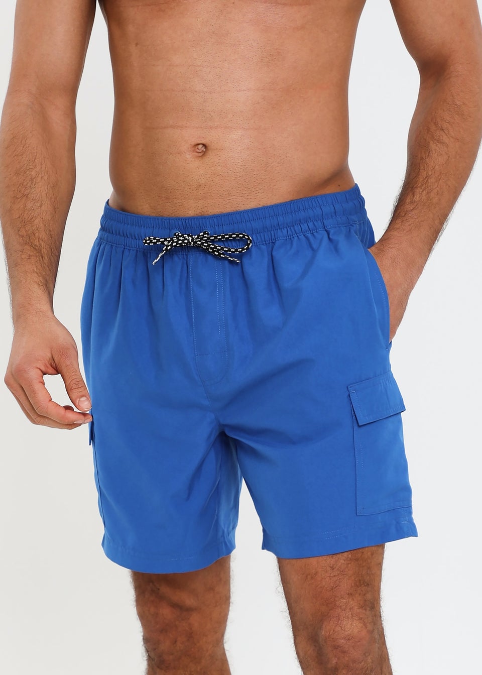 Threadbare Cobalt Mid-length Cargo Swim Shorts