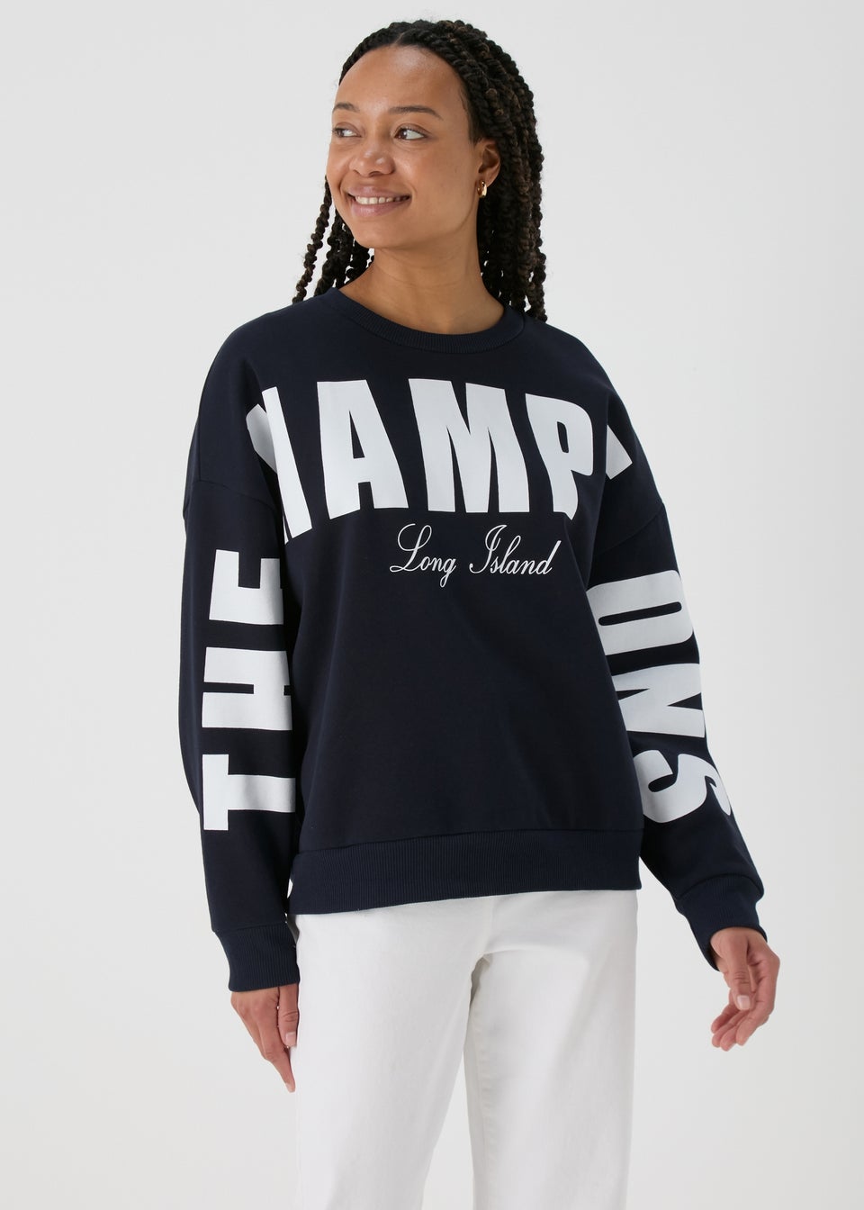 Navy Slogan Sweatshirt Matalan