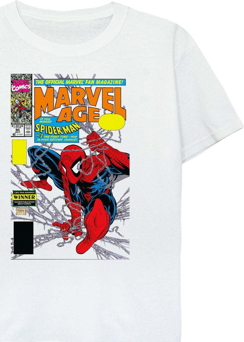 Marvel Kids White Spider-Man Age Comic Cover Printed T-Shirt (3-13 yrs)