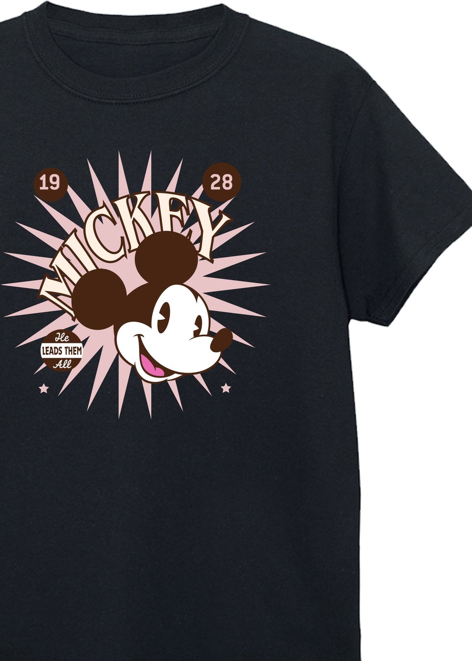 Disney Kids Black Mickey Mouse Vintage Printed T-Shirt (3-13 yrs)