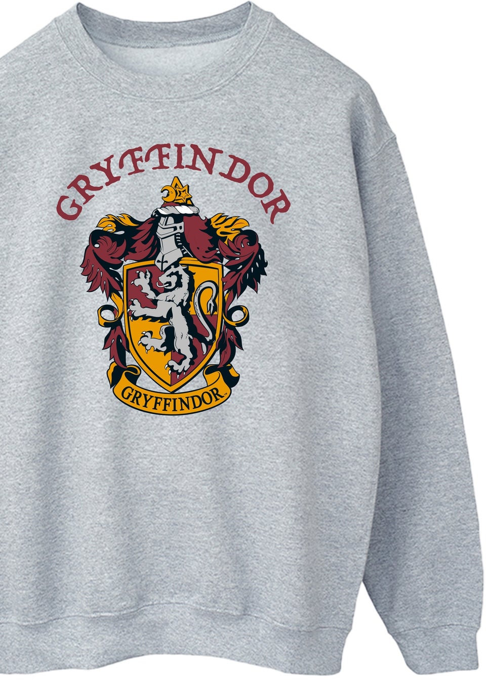 Harry Potter Gryffindor Crest Heather Grey Printed Sweatshirt