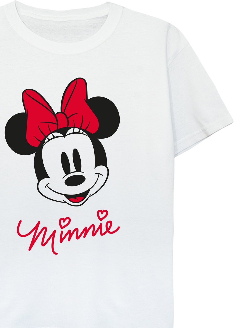 Disney Kids White Minnie Mouse Face Printed T-Shirt (3-13 yrs)
