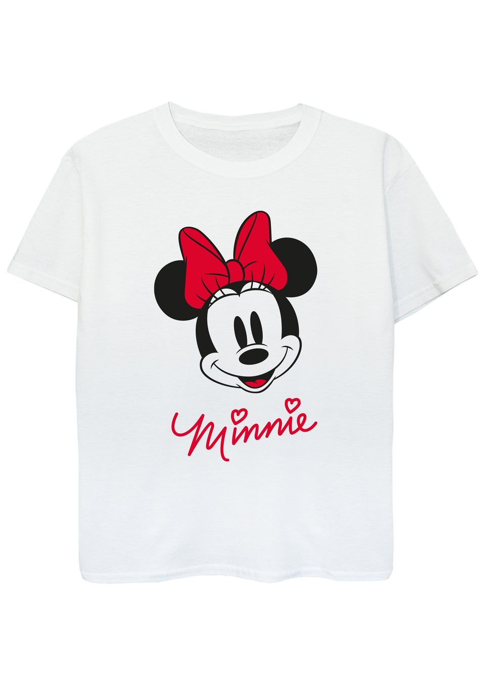 Disney Kids White Minnie Mouse Face Printed T-Shirt (3-13 yrs)