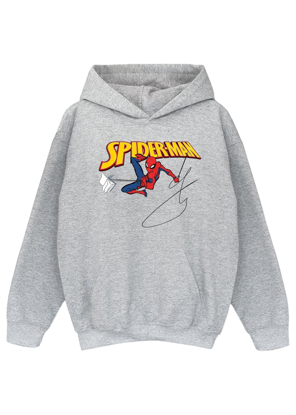 Marvel Kids Heather Grey Spider-Man Spidey Flying Printed Hoodie (3-13 yrs)