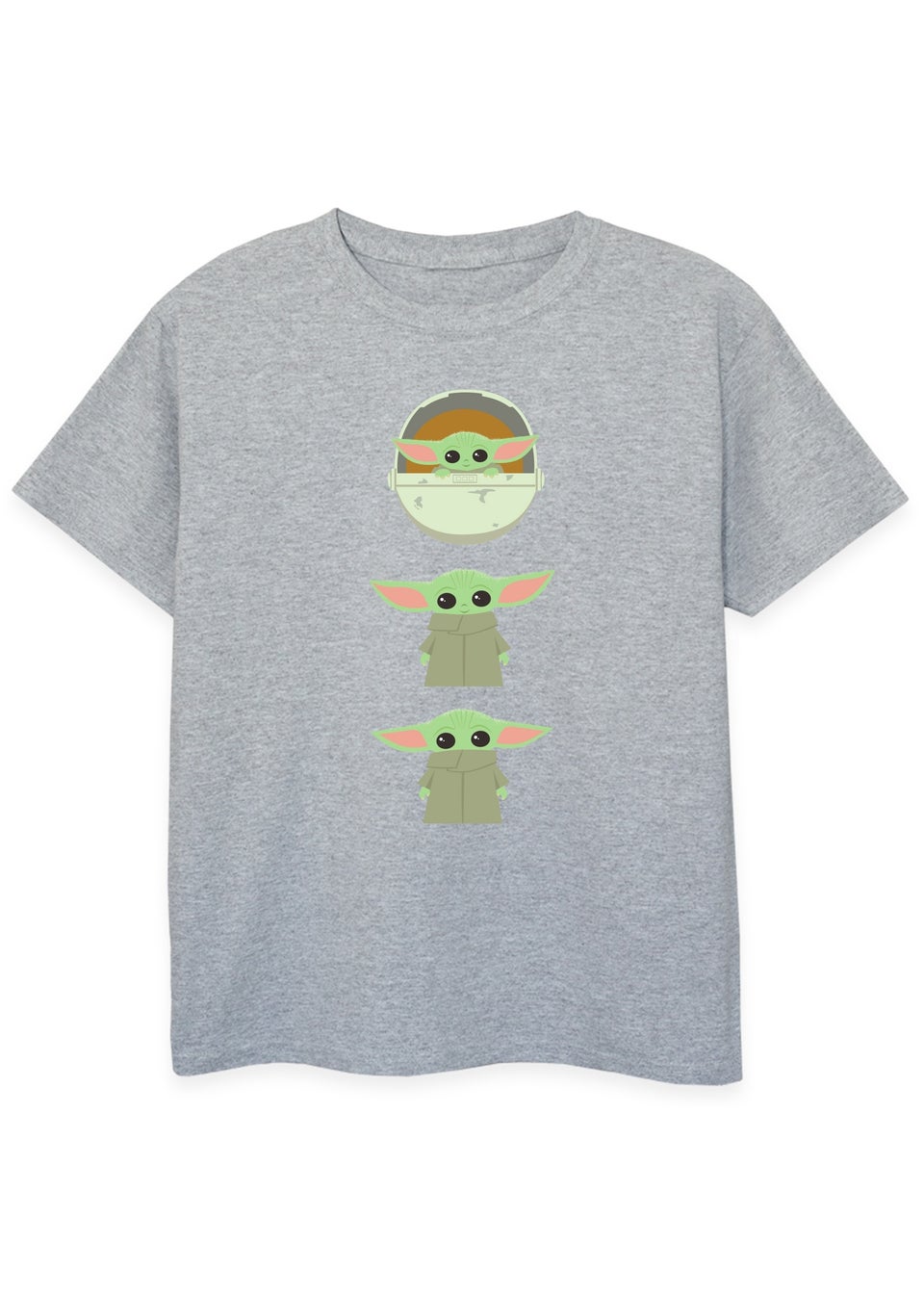Star Wars Kids Heather Grey The Mandalorian The Child Poses Printed T-Shirt (3-13 yrs)