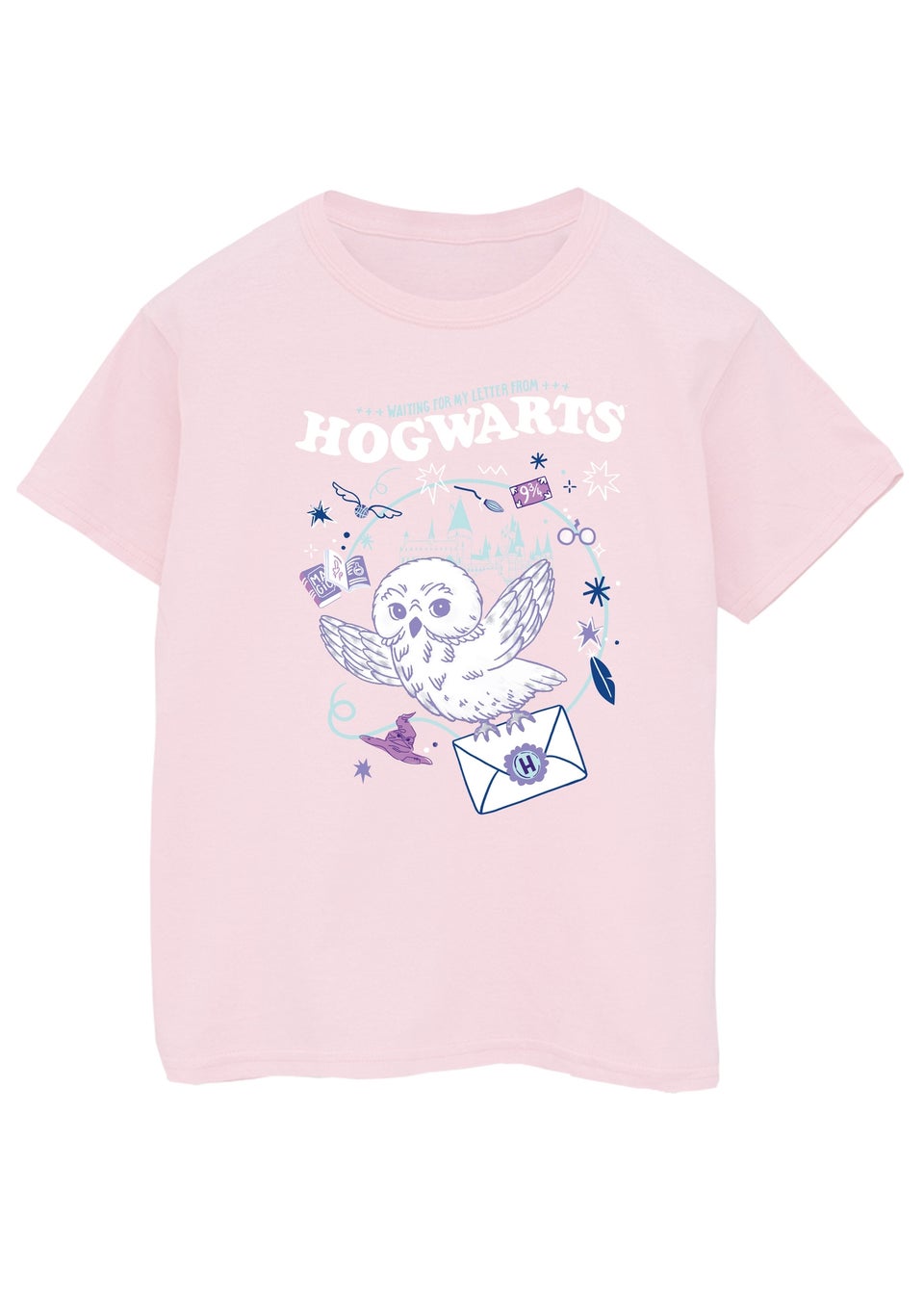 Harry Potter Kids Baby Pink Hedwig Letter Printed T-Shirt (3-13 yrs)