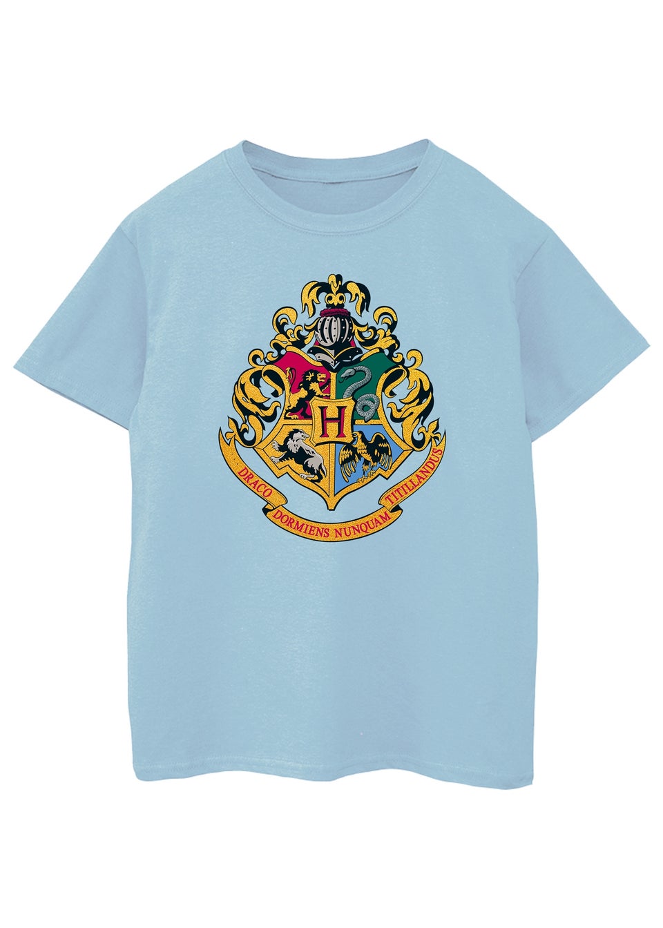 Harry Potter Kids Baby Blue Hogwarts Crest Printed T-Shirt (3-13 yrs)