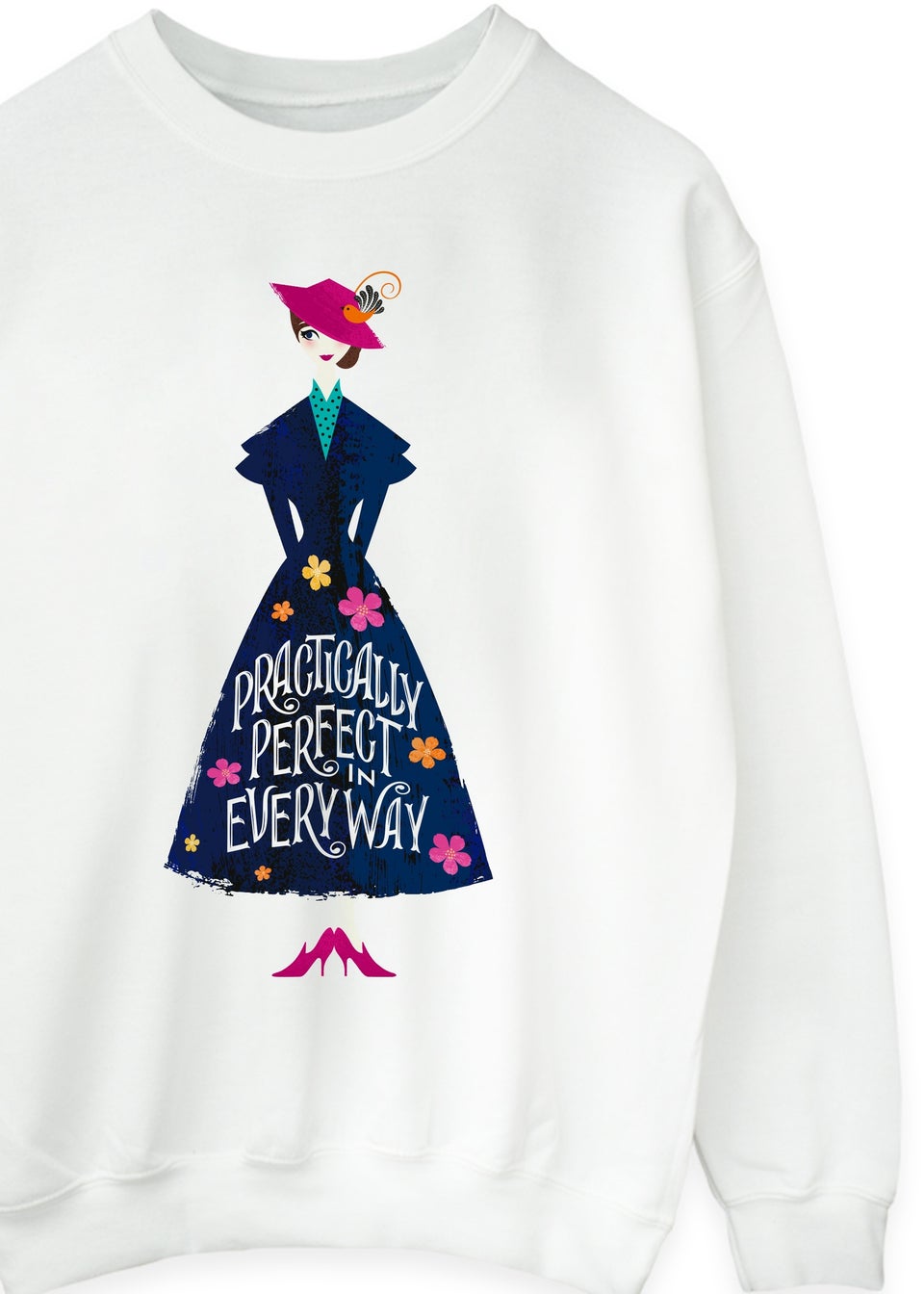 Disney Mary Poppins Practically Perfect White Printed Sweatshirt