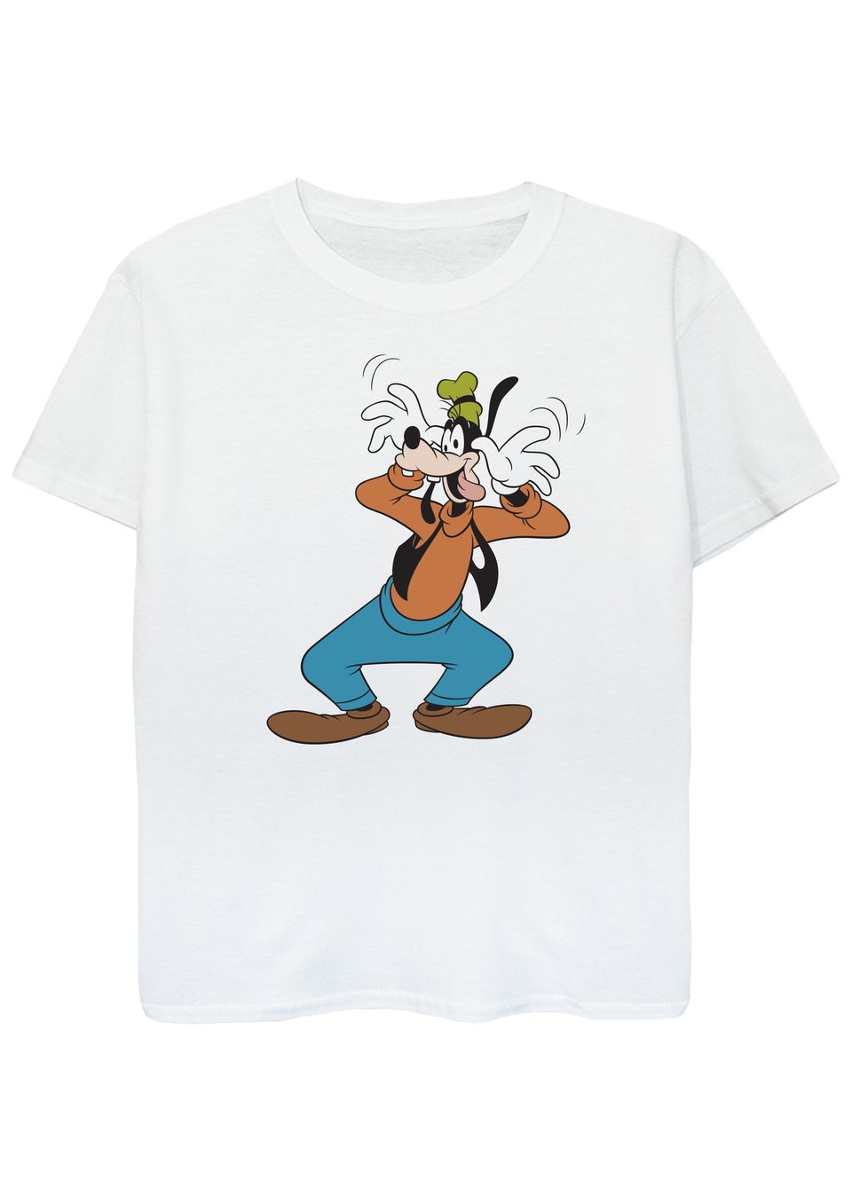 Disney Goofy Kids White Crazy Printed T-Shirt (3-13 yrs)