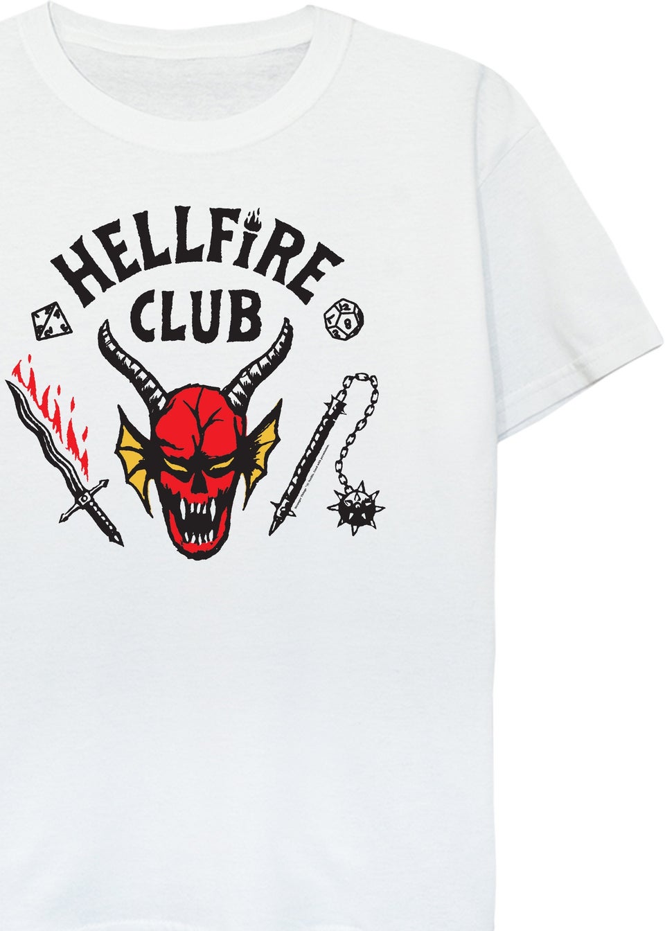 Stranger Things Kids White Hellfire Club Printed T-Shirt (3-13 yrs)