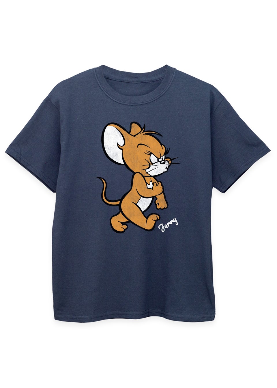 Tom & Jerry Kids Navy Angry Mouse Printed T-Shirt (3-13 yrs)