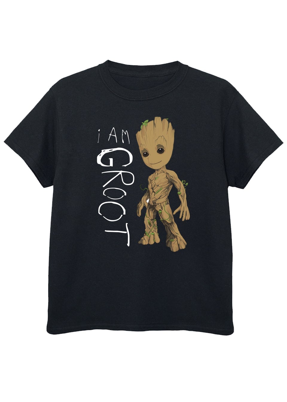 Marvel Kids Black Guardians Of The Galaxy Groot Scribbles Printed T-Shirt (3-13 yrs)