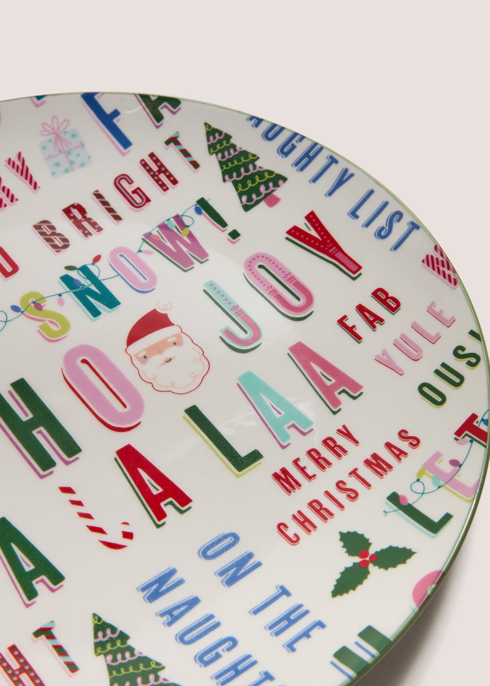 Joyful Christmas Slogan Dinner Plate