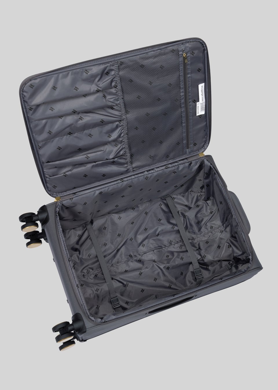 IT Luggage Grey Desirable Soft Suitcase