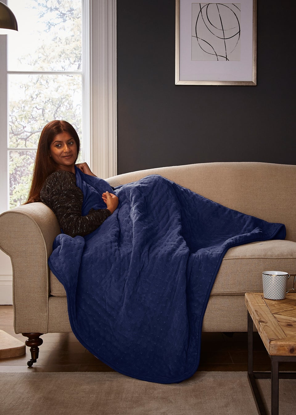 Matalan navy throw on sale