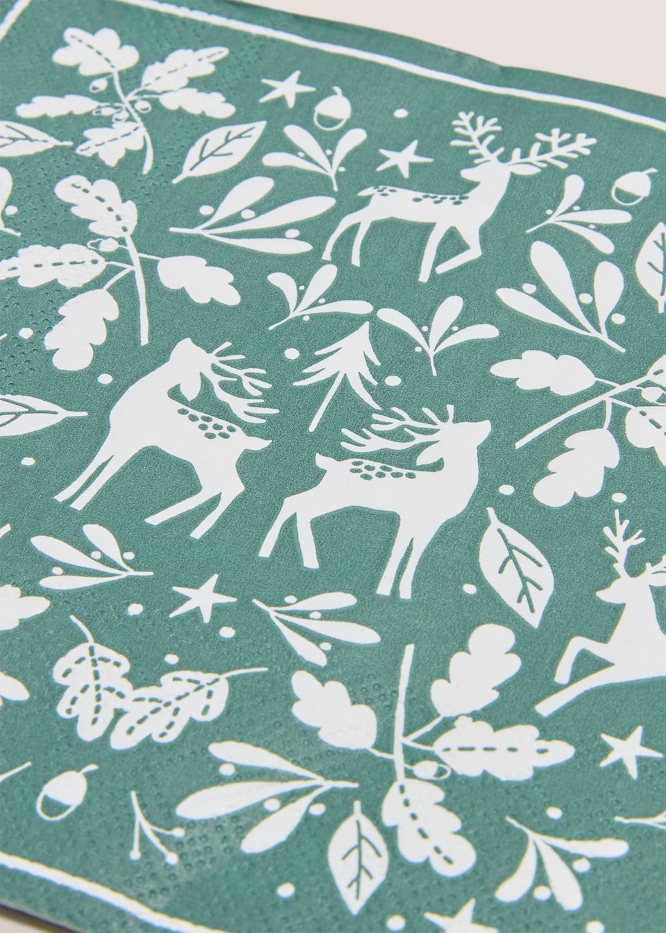 Winter Poem Green Stag Paper Napkins