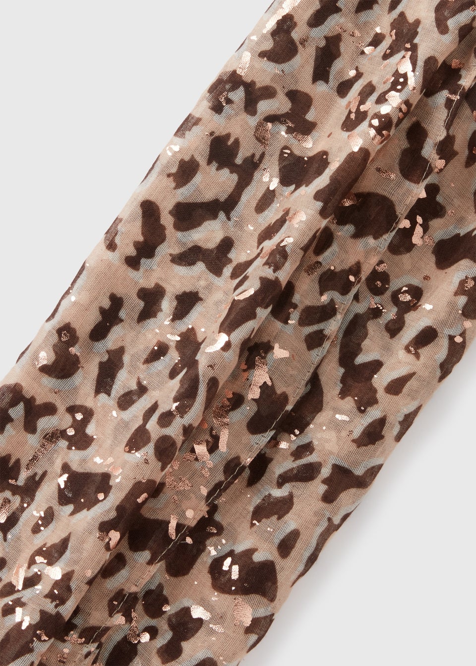 Brown Gold Foil Leopard Woven Scarf