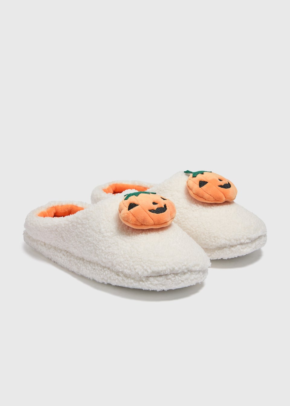 Cream Pumpkin Slippers Matalan