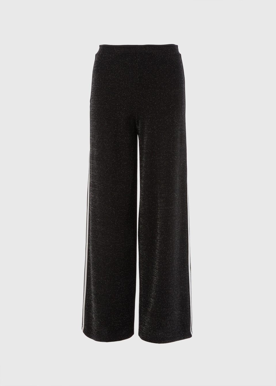 Black trousers with sparkle stripe on sale