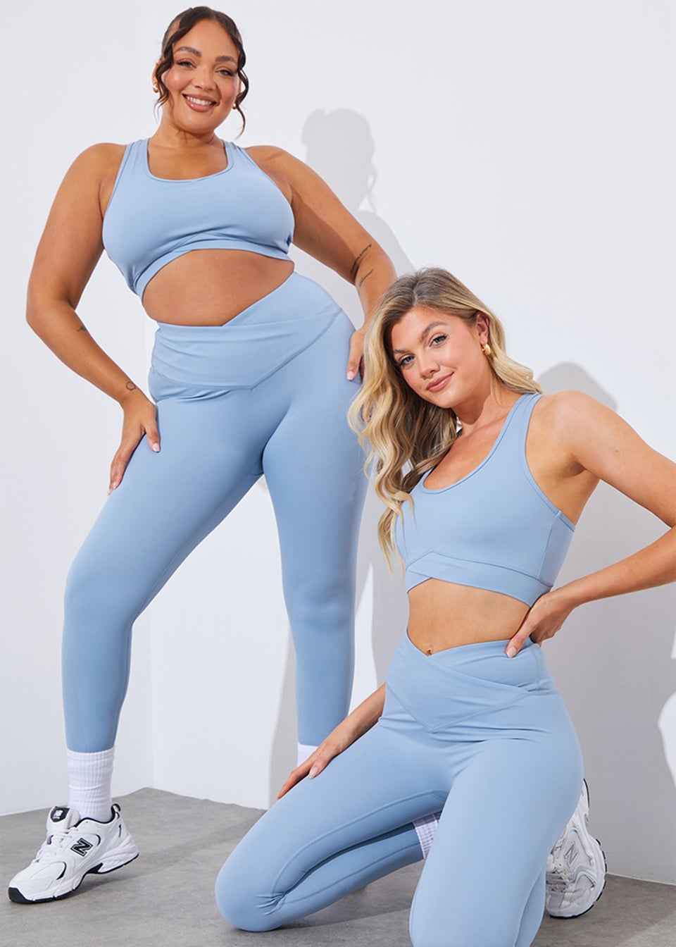 In The Style Blue Crossover Leggings