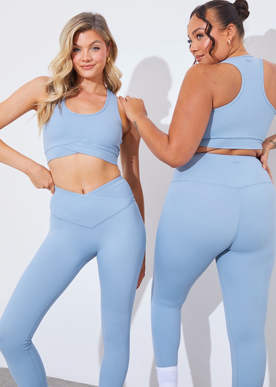 In The Style Blue Cross Over Sports Bra
