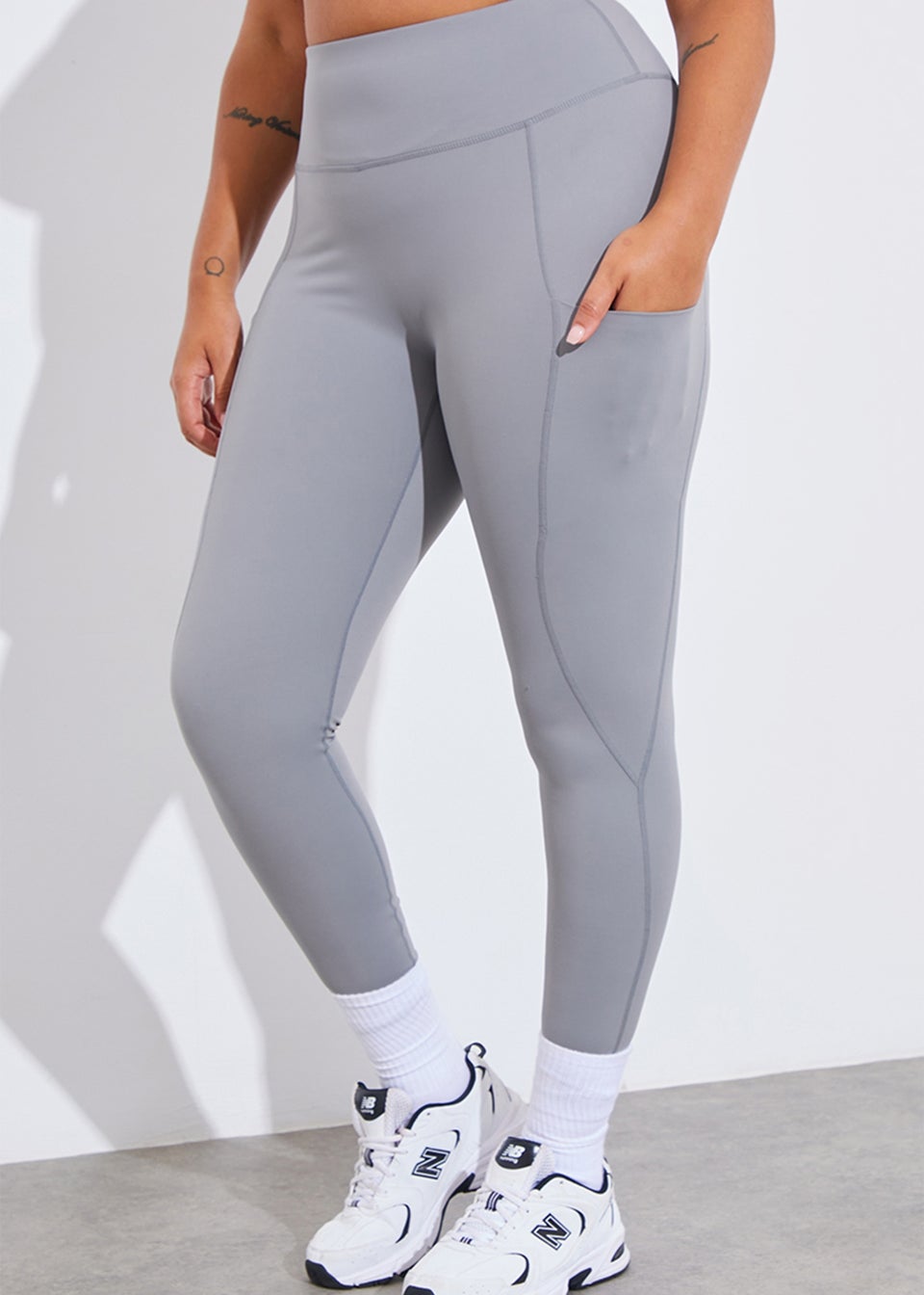 In The Style Grey Seam Detail Leggings