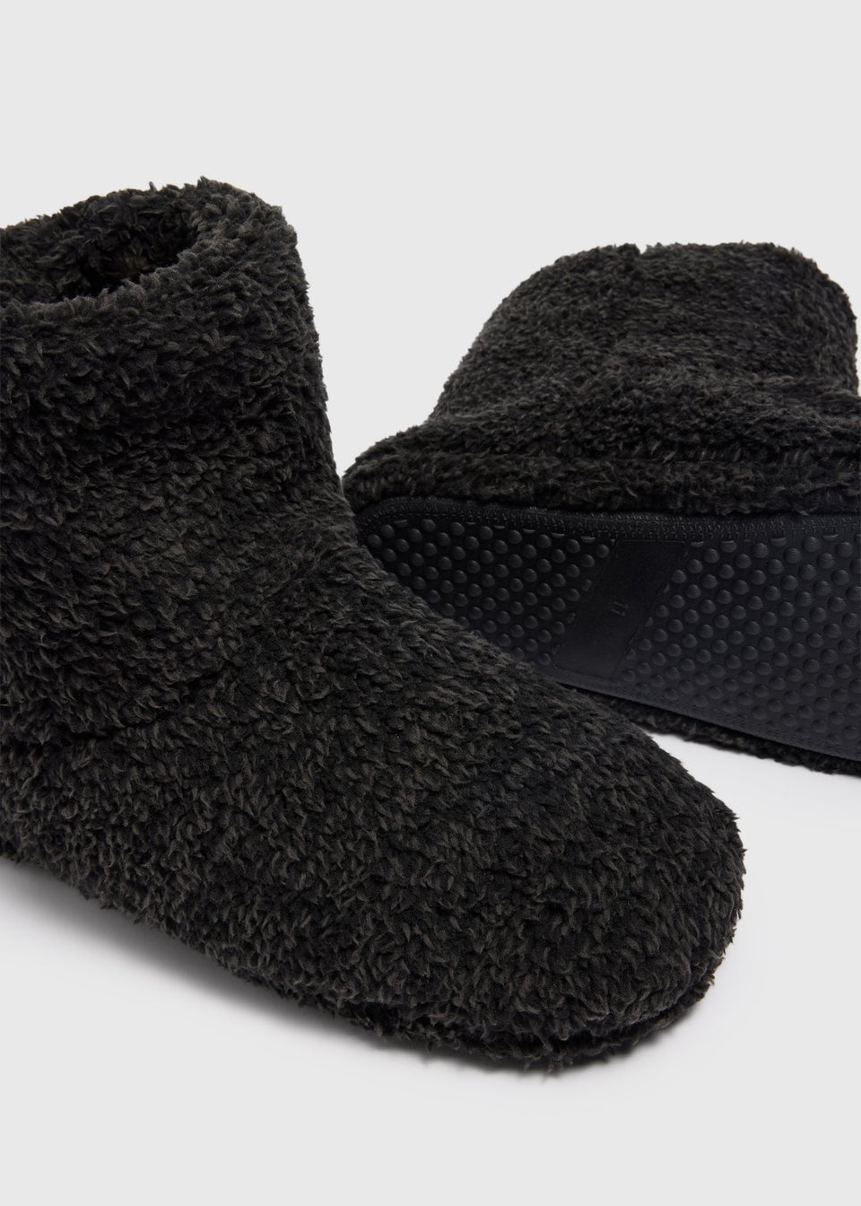 Charcoal Fluffy Gown Slipper Boots Matalan