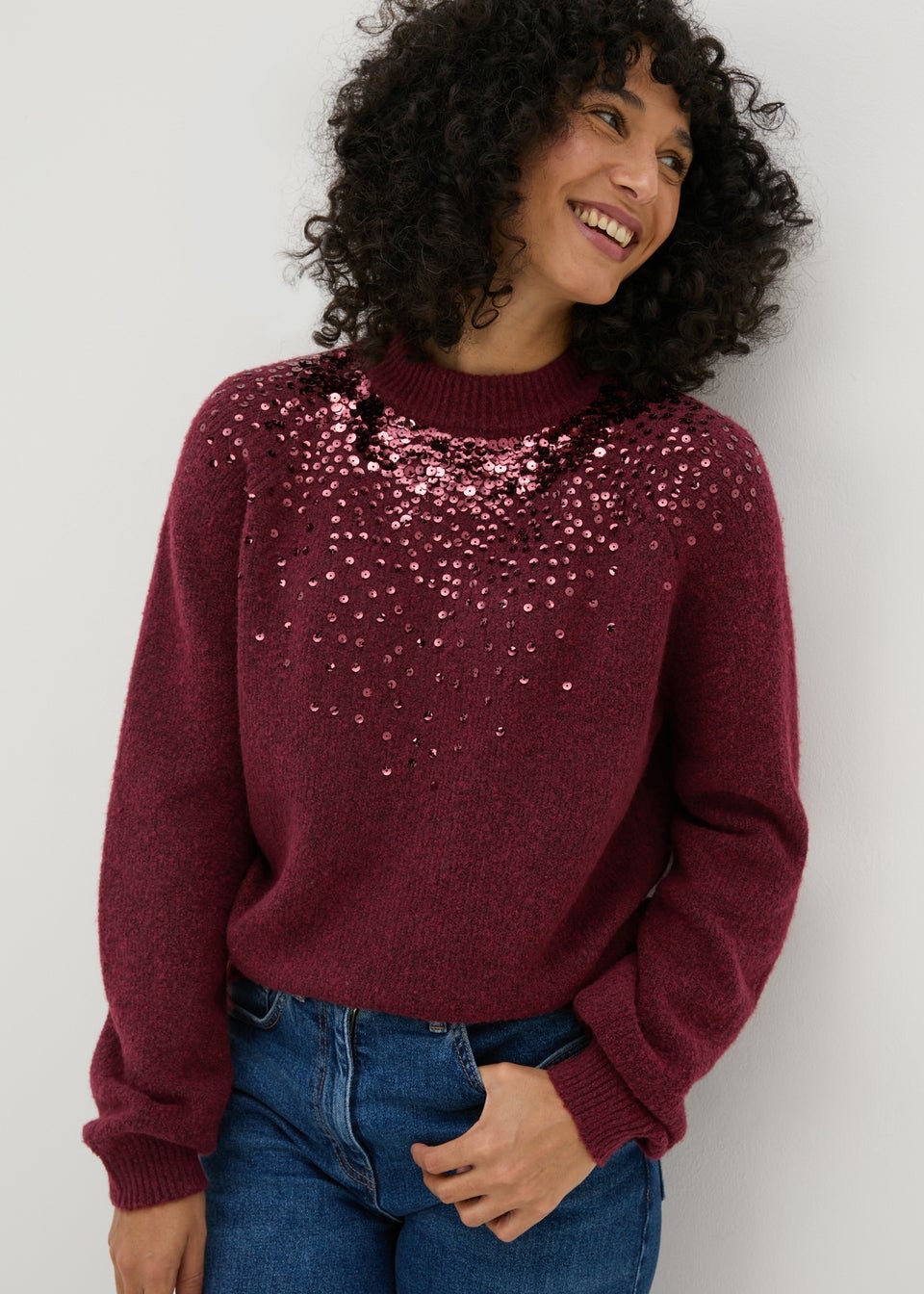 Burgundy Sequin Jumper