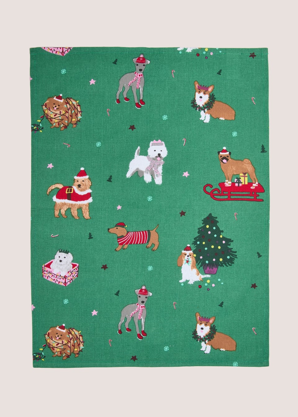Dog print tea towels shop