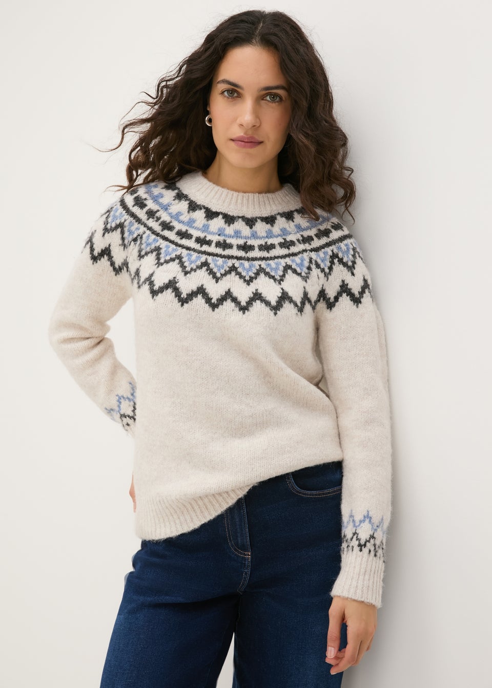 Cream Fairisle Jumper Matalan