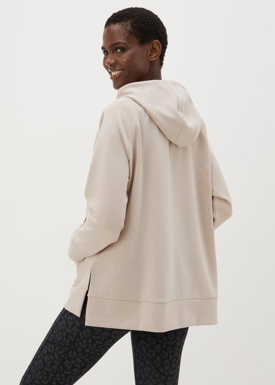 Souluxe Cream Contrast Longline Hoodie