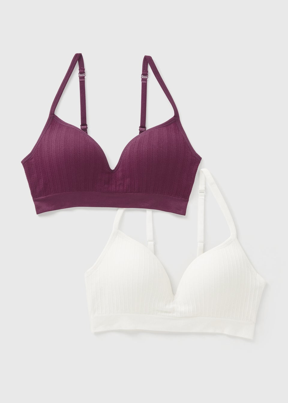 2 Pack Burgundy Seamless Moulded Bras