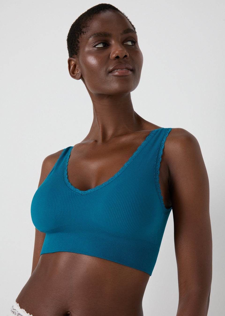 Seamless crop top bra discount
