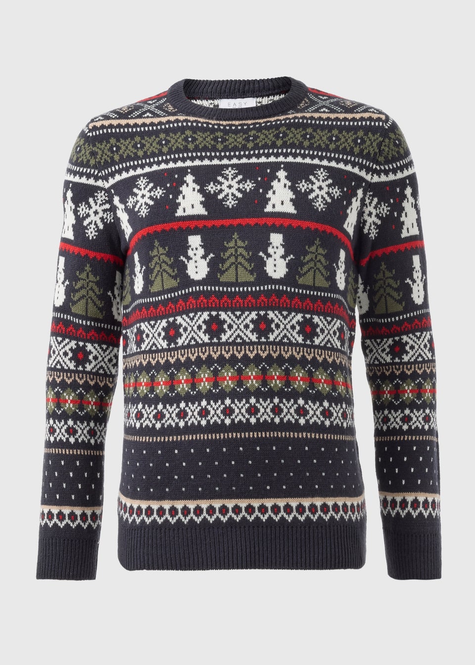 Navy Fairisle Snowman Knit Jumper