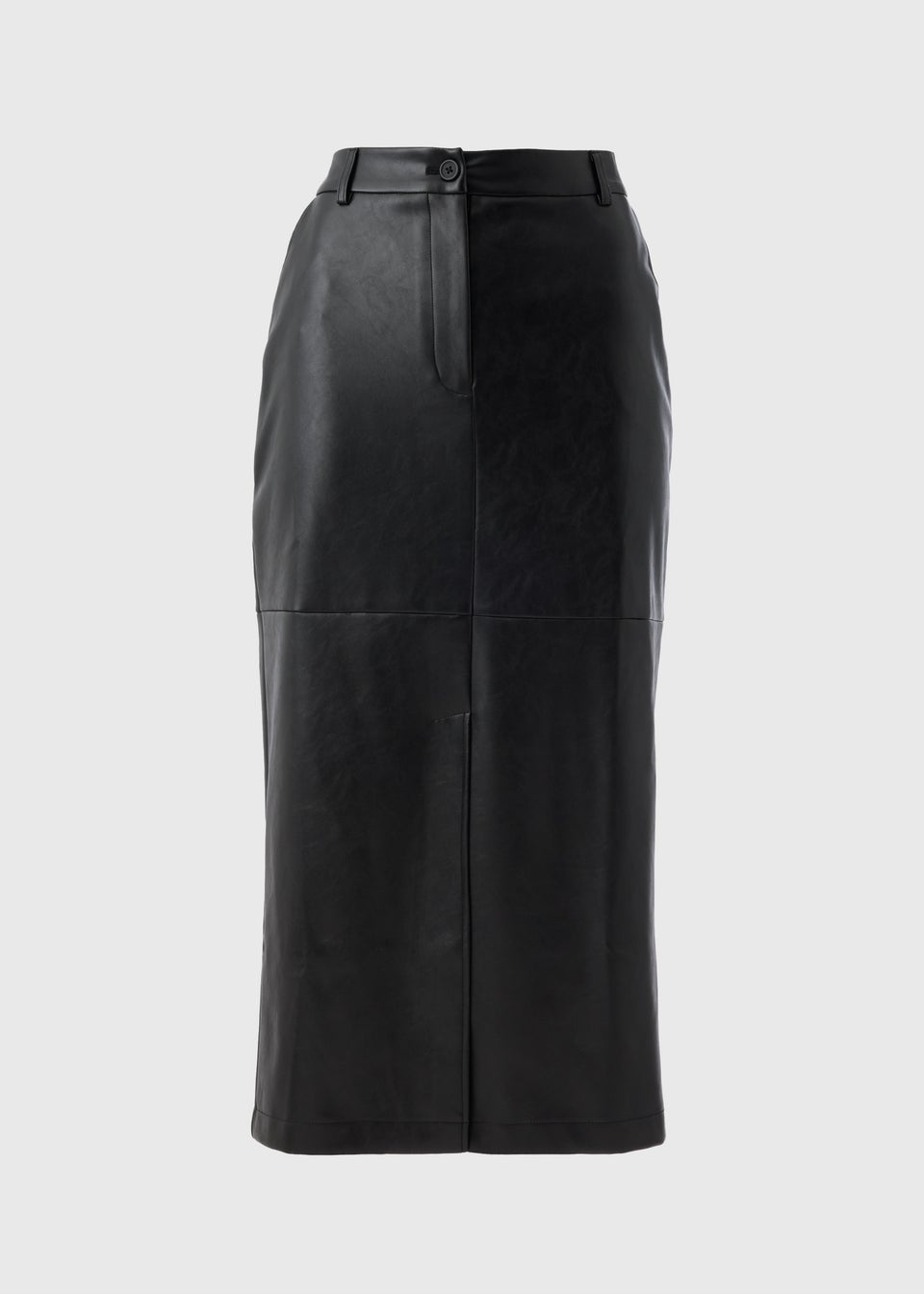 Et Vous Black Faux Leather Midi Skirt