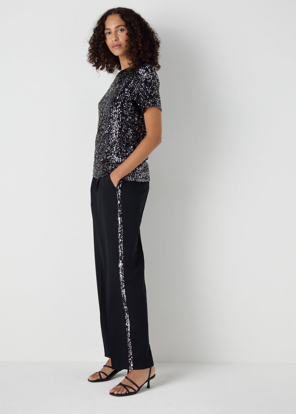 Glitter stripe pants hotsell