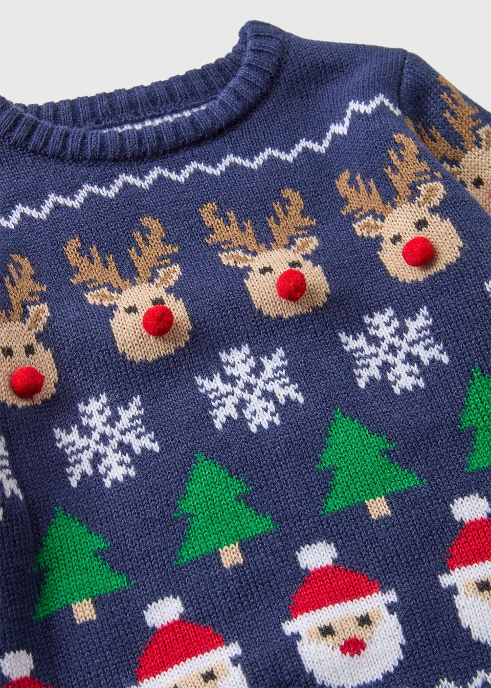 Kids Navy Christmas Knitted Jumper 1 7yrs Matalan